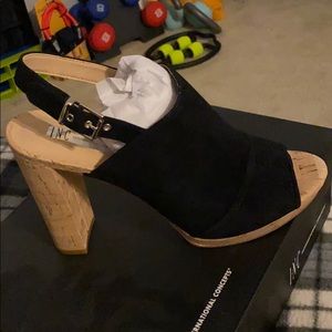 New inc platform suede shoes